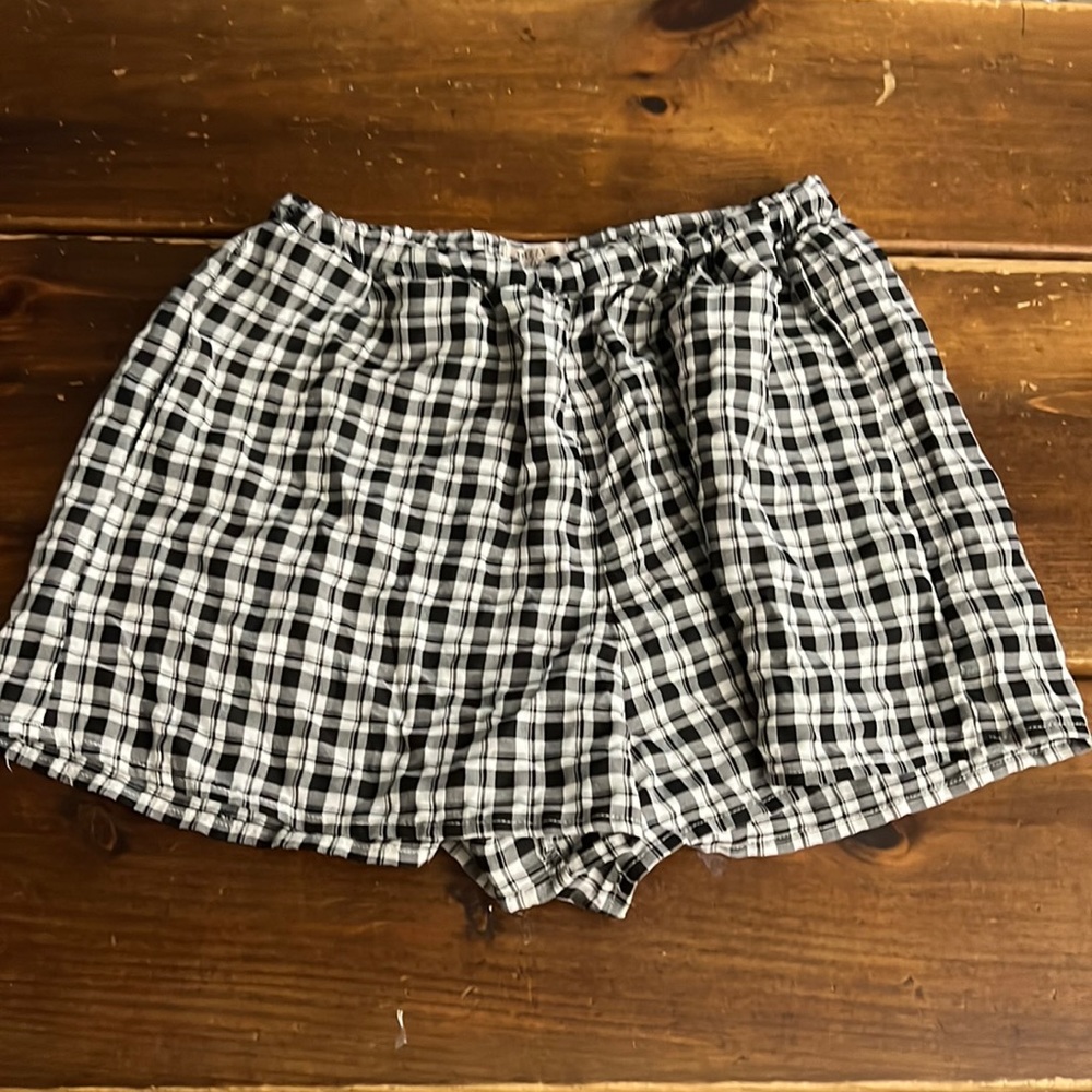 black and white shorts